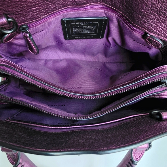 Coach Mercer 24 Star Rivets Metallic Purple - Picture 10 of 16